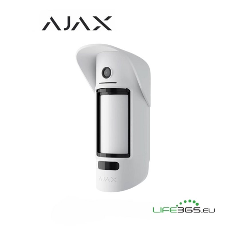 Ajax Sensore di movimento da esterno con fotocamera (MotionCam) da esterno bianc