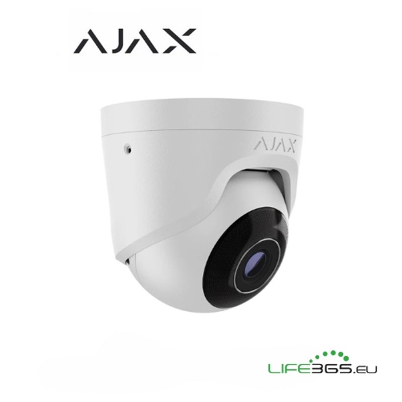 Ajax Telecamera Dome IP PoE (TurretCam) (5 Mp/2.8 mm) bianco