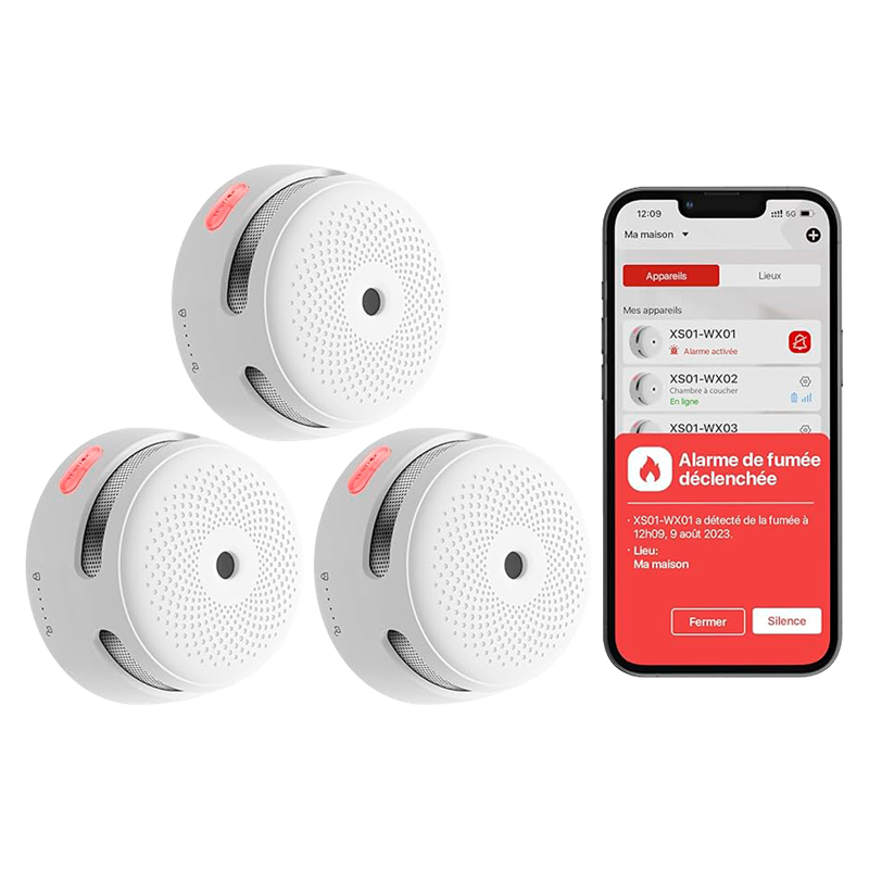 X-Sense KIT 3x Sensori Fumo Link+PRO a batteria sostituibile con centralina RF