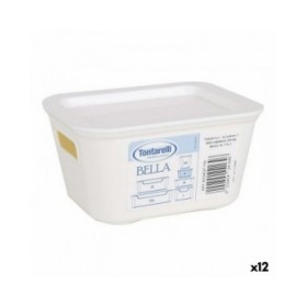 Scatola portaoggetti con coperchio Bella Antracite 13,9 x 11,4 x 7,2 cm (12 Unità)