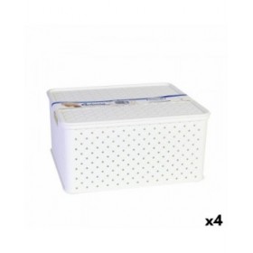 Scatola portaoggetti con coperchio Tontarelli Arianna Bianco 13 L 33 x 29 x 16 cm (4 Unità)