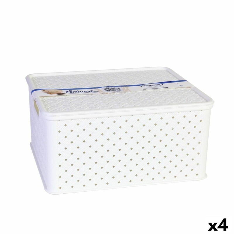 Scatola portaoggetti con coperchio Tontarelli Arianna Bianco 13 L 33 x 29 x 16 cm (4 Unità)