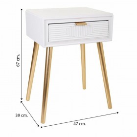 Comodino Alexandra House Living Dorato 39 x 67 x 47 cm