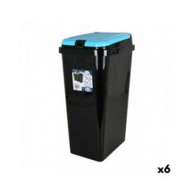 Secchio per la Spazzatura Tontarelli Bido Azzurro Nero 45 L Rettangolare 40 x 29 x 65 cm (6 Unità)