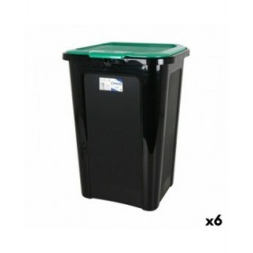 Secchio per la Spazzatura Tontarelli Coverline Verde 44 L Nero 38,5 x 34,5 x 54,5 cm (6 Unità)