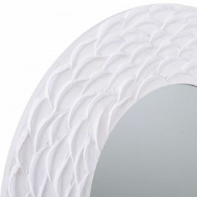 Specchio da parete Alexandra House Living Bianco Legno di abete Legno MDF 80 x 2 x 80 cm