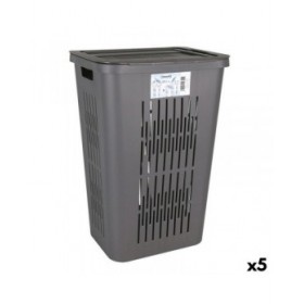 Cesto per i Panni Sporchi Inde Bella 60 L Grafite 40,5 x 33 x 59 cm (5 Unità)