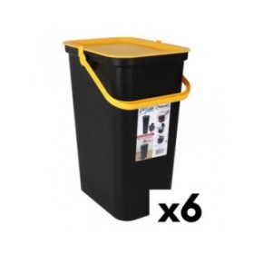 Secchio per Raccolta Differenziata Tontarelli Moda Giallo Nero 24 L (6 Unità)