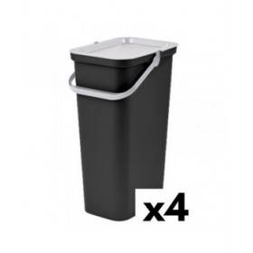Secchio per Raccolta Differenziata Tontarelli Moda Bianco Nero 38 L (4 Unità)