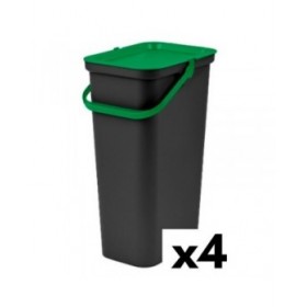 Secchio per Raccolta Differenziata Tontarelli Moda Verde 38 L (4 Unità)