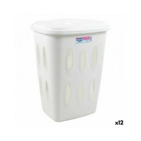 Cesto per i Panni Sporchi Tontarelli Laundry Con coperchio 45 L Bianco 41 x 33,2 x 54,5 cm (12 Unità)