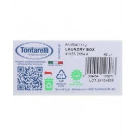 Cesto per i Panni Sporchi Tontarelli Laundry Con coperchio 45 L Bianco 41 x 33,2 x 54,5 cm (12 Unità)