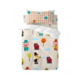 Federa HappyFriday Mr Fox Piggys Vichy Multicolore 50 x 75 cm