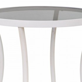 Tavolino da Caffè Alexandra House Living Bianco Vetro Ferro 50 x 60 x 50 cm
