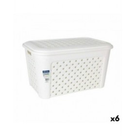 Cesto per i Panni Tontarelli Arianna Con coperchio Bianco 58 x 39 x 32 cm (6 Unità)
