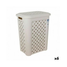 Cesto per i Panni Tontarelli Arianna Con coperchio Beige 37,5 x 27,5 x 47 cm (6 Unità)
