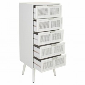 Cassettiera Alexandra House Living Bianco Bambù Legno MDF 36 x 100 x 42 cm