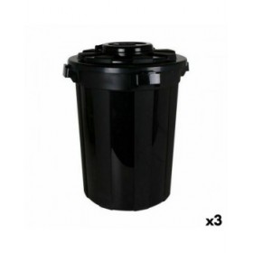 Secchio per la Spazzatura Dem Hop Nero 70 L (3 Unità)