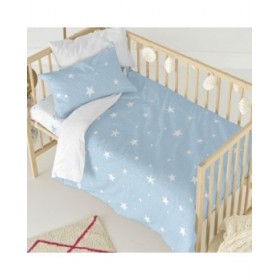 Set di copripiumino HappyFriday Basic Kids Azzurro Culla Neonato 2 Pezzi