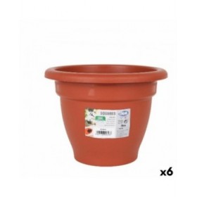 Vaso Dem Squares Rotonda Marrone 20 x 20 x 15 cm (6 Unità)