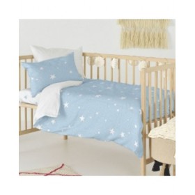 Set di copripiumino HappyFriday Basic Kids Azzurro Culla Neonato 2 Pezzi
