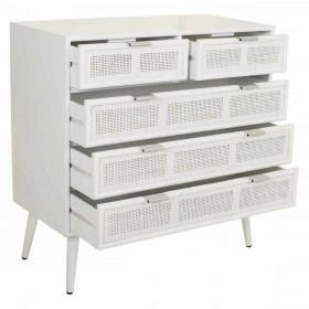 Cassettiera Alexandra House Living Bianco Bambù Legno MDF 39 x 81 x 80 cm