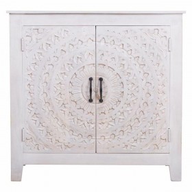 Console Alexandra House Living Bianco Legno di mango 33 x 90 x 90 cm