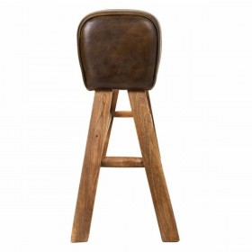 Panca Alexandra House Living Marrone Naturale Pelle Legno di mango 35 x 76 x 120 cm