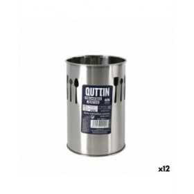 Contenitore per Utensili da Cucina Quttin Argentato Acciaio inossidabile 10 x 15 x 10 cm (12 Unità)