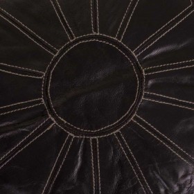 Puff Alexandra House Living Nero Pelle 48 x 35 x 48 cm
