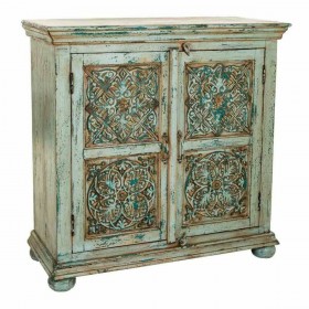 Console Alexandra House Living Azzurro Legno di mango 40 x 90 x 90 cm
