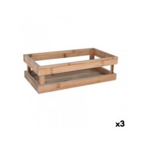 Scatola portaoggetti Inde Bambù 32,5 x 17,6 x 10 cm (3 Unità)