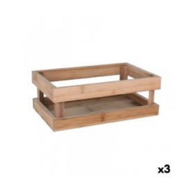 Scatola portaoggetti Inde Bambù 26,5 x 16,2 x 10 cm (3 Unità)