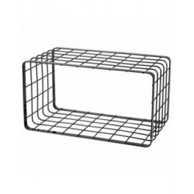 Contenitore per Sistemare Multiuso Inde Nero 34 x 19 x 18 cm Griglia (2 Unità)
