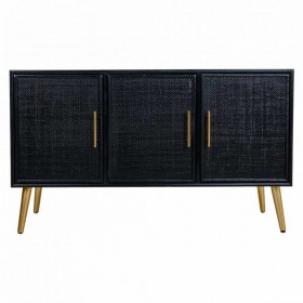 Credenza Alexandra House Living Nero Dorato Legno MDF
