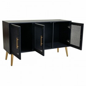 Credenza Alexandra House Living Nero Dorato Legno MDF