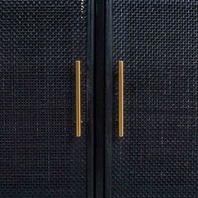Credenza Alexandra House Living Nero Dorato Legno MDF