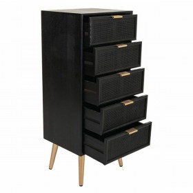 Cassettiera Alexandra House Living Nero Dorato Legno MDF