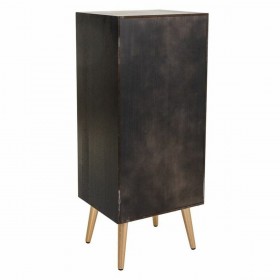 Cassettiera Alexandra House Living Nero Dorato Legno MDF
