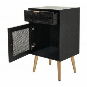 Comodino Alexandra House Living Nero Dorato