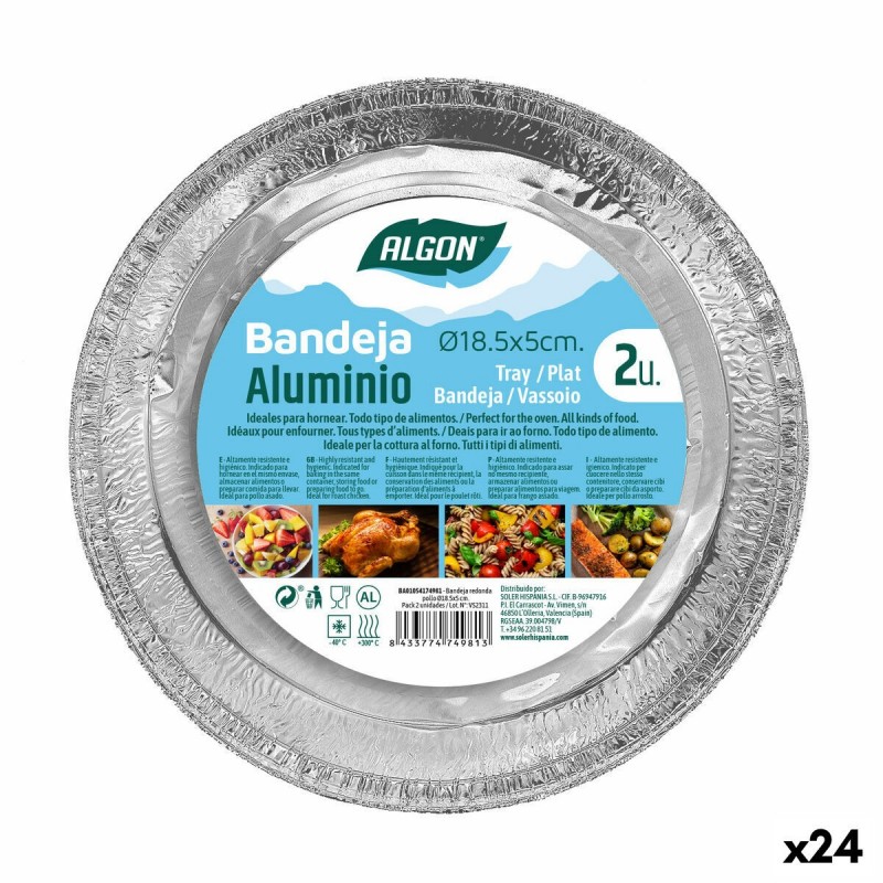 Set di Vassoi Algon Rotonda Pollo 24 Unità