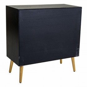 Cassettiera Alexandra House Living Nero Dorato Legno MDF