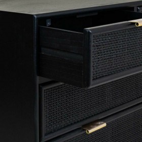 Cassettiera Alexandra House Living Nero Dorato Legno MDF