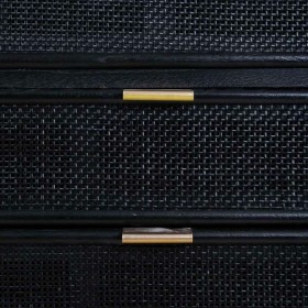 Cassettiera Alexandra House Living Nero Dorato Legno MDF