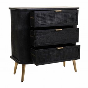 Cassettiera Alexandra House Living Nero Legno MDF 35 x 81 x 80 cm