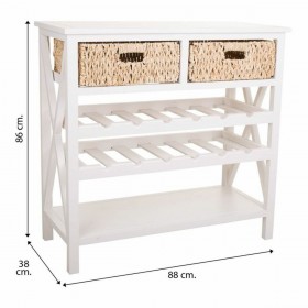 Credenza Alexandra House Living Bianco Corda Legno MDF 86 x 38 x 88 cm