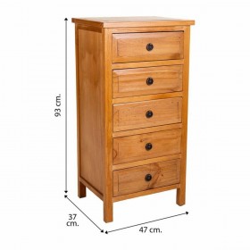 Cassettiera Alexandra House Living Marrone Legno di pino Legno MDF 93 x 37 x 47 cm