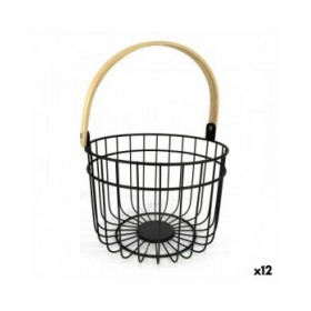 Cesta Decorativa Quttin Rustic Rotonda 4 mm 28 x 26,5 x 22 cm (12 Unità)
