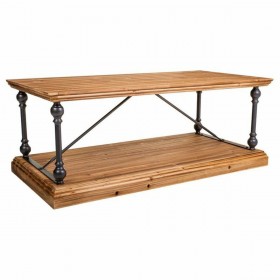 Tavolino da Caffè Alexandra House Living Marrone Nero Grigio Ferro Legno di abete 60 x 50 x 121 cm