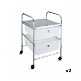 Cassettiera Confortime Metallo Con ruote Plastica 33 x 32,5 x 45,5 cm (2 Unità)